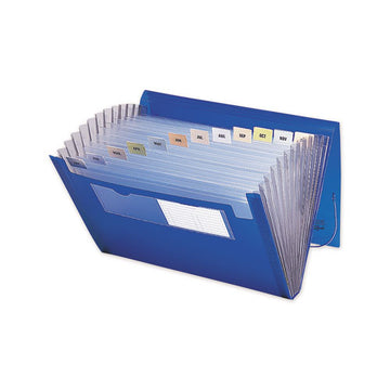 Smead® Expanding File With Color Tab Inserts, 12 Sections, Letter Size, Blue freeshipping - TVN Wholesale
